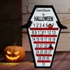 Party Decoration Halloween Wooden Advent Calendar Countdown DIY Moving Wooden Block Calendar Horror Ornaments Ghost Design Home Party Decor x0905