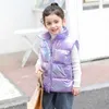 Down Coat Autumn Winter Children Warm Thicken Vest Baby Waistcoat Kids Ytterkläder Babykläder pojkar Girl Shiny Down Jackets Vest 1-10 R230905