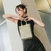 Luxury Bag Bottga Vene Cowhide Knitted Tote Bag Women's Bag Mini Vertical Square Casual One Shoulder Diagonal Straddle Bag Handbag X