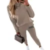 Survêtements pour femmes Femmes Deux Pièces Ensembles Survêtement Col Roulé Sweat-Shirt Pantalon Costume Femme Printemps Automne Manches Longues Pull Sport Ensemble 230904