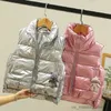 Manteau en duvet 2023 Printemps Automne Brillant Gilet sans lavage pour filles Fille chaude Veste sans manches 3-12 ans Enfants Adolescent Enfants Gilet R230905