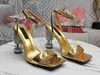 5A DDG 5616410 Polished Calfskin Rhinestones 10.5cm High Heels Sandals Discount Desinger Shoes For Women Size 35-42 Fendave