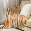 Coperte Coperta bohémien Copridivano Fodera in maglia geometrica per divano poltrona letto Plaid Boho Coperta decorativa Cobertor Manta Deken 230904