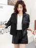 Women's Leather Spring Autumn Women Jacket Fashion Ladies Single Breasted Biker Coat Casual Short Tops Sheepskin Outerwear Female