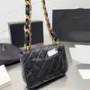 2023-Designer Shoulder Bags Classic Lattice Messenger Bag Womens Thick Chain Luxury Handbags Fashion Simple Square High Quality Leather Purse