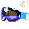 Ski Goggles Benice ski goggles double layers UV400 antifog spherical mirror glasses skiing men women snow 3100Lens Case Set 230904