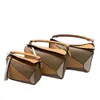 Роскошная дизайнерская сумка на плечах мини -геометрическая головоломка кожаная подушка сумочка Messenger Women039S 7BW471666081790112