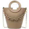 High Texture Solid Color Women's Bucket Bag New Western Style Handbag Acrylic Chain Messenger Bags Wholesale