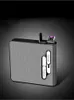 New USB Charging Double Electric Arc Lighter One Cigarette Case Can Hold 20 Convenient Smoking Accessories Gifts MCJX