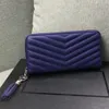 Lüks fermuarlı cüzdan tasarımcısı uzun iş çantası gerçek yumuşak deri kredi kimlik kartları tutucu büyük kapasiteli para çantası el çantası toptan