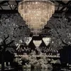 7 -warstwowa dekoracja ślubna sufit wiszące światła akrylowe żyrandol LED kryształowy wisiorek