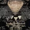 Lustre suspenso de teto com 7 camadas, decoração de casamento, acrílico, moderno, led, luz pendente de cristal