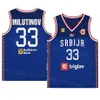 Tryckt 2023 VM Serbia Basketball Srbija Jersey 13 OGNJEN DOBRIC 23 Marko Guduric 14 Dusan Ristic 30 Aleksa Avramovic 27 Dejan Davidovac 51 Boban Marjanovic