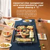 Pannor Hushåll Electric Teppanyaki Grill Pan Non-Stick Barbecue rökfri koreansk inomhus Machin290p