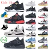 Jumpman 4 4s Kids Military Black Baskets Buty Treners Dziewczynki Off Noir Union Cat All White Pink Todddlers Baby Red Thunder Podczerwień trampki 22-35