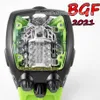 BGF 2021 Son Ürünler Süper Çalışan 16 Silindir Motoru Kadran Epic X Chrono Cal V16 Otomatik Erkekler İzle PVD Siyah Kılıf Sonsuzluk