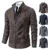 Pulls pour hommes hiver automne zip tricot cardigan pull col roulé marine tricoté polaire manteau hombre chaud épaissi veste 230904