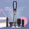 ヘアドライヤーワンステップエアブラシ5 in 1電動櫛ストレートナーとカーラー交換可能なイオンブロワードライヤーアンチスコールスタイリング料金230904