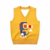 Waistcoat Autumn Winter Kids Vest Sweater Boy And Girl Knitted Vest For Children V-neck Casual Cartoons Kids Sleeveless Sweaters 230904