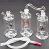 Gros coloré Mini verre brûleur à mazout tuyau d'eau dab plate-forme bong avec tuyau de paille en silicone et bol de plate-forme pétrolière mâle de 10mm