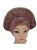 Beanieskull Caps Luxury Nigerian Aso Oke Geleはすでに結婚式のパーティーを作ったTurban African Headties Headscarf Bonnet Women Headwear 230905