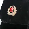 Czapki czapki z zimą Zimową odznaką Zimową Lei Feng Hats Rosyjski Ushanka Hat Outdoor ciepłe zagęszczenie Faux Rabbit Futra Windproof Snow 230904