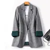 Damespakken Blazers Mode Zakelijk Interview Geruite Pakken Vrouwen Werk Kantoor Dames Lange Mouw Lente Casual Blazer 230904