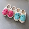 Slippers 2023 Cute Face Slippers Lightning Blue/ Pink Wnter Warm Home Slippers For Woman Man Fulffy Fur Slippers Indoor house X0905