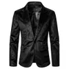 Abiti da uomo Blazer Blazer Grana Texture Tasca fantasia Bottone singolo Casual Night Club Bar Stage Matrimonio Conferenza Cena Abbigliamento 230904