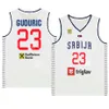 Tryckt 2023 VM Serbia Basketball Srbija Jersey 13 OGNJEN DOBRIC 23 Marko Guduric 14 Dusan Ristic 30 Aleksa Avramovic 27 Dejan Davidovac 51 Boban Marjanovic