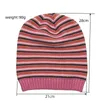 Unisex enkel akryl mångfärgad randig stickad hatt vinter unisex virkning mjuk stretch stickad skalle cap beanie hcs343