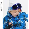 Narciarskie gogle wektor dzieci podwójne soczewki Dziewczęta chłopcy narciarstwo snowboard szklanki dzieci Zima śniegu dziecko okulary Uv400 Antifog HXJ200 230904