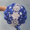 Royal Wedding Bouquets Rose Artificial Sweet 15 Quinceanera Bouquet Crystal Silk Ribbon New Buque de Noiva 37 Colors W228-D S2376