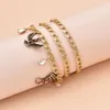 Bangle Boho Multilevel Bracelets For Women Vintage Geometric Gold Color Snake Eagle Pharaoh Crystal Butterfly Lock Jewelry Gift 230904