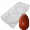 2 Cavities Polycarbonate Easter Eggs Chocolate Mold Ostrich Egg Shape Candy Mould T200703307w