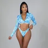 Costume da bagno bikini firmato Costume da bagno due pezzi da donna Costume da spiaggia 3/4