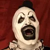 Coringa máscara de látex aterrorizante arte o palhaço cosplay máscaras horror rosto cheio capacete trajes de halloween acessório festa de carnaval adereços h228t