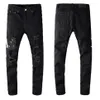 Mens Design Luxury Fashion Distressed Slim-leg Jeans Stretch Fabric Slim High-grade Recycled Water Simple Generous Casual Style Si264A