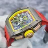 Richarmill Montres Mécaniques Automatiques Fabriquées en Suisse Rm011ao Rg Badminton Playeli Zongwei Édition Limitée 30 Marron Jaune Colomarting Automatique WN TMMB SG1P