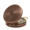 Gadgets d'extérieur Haute qualité Bronze Flip Cover Boussole Orientation Montre de poche en métal Boussole Activités de camping en plein air Randonnée Nautique 230905