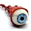 Décoration de fête Halloween Horreur Prop Réaliste Taille de la vie Latex Déchiré Globe oculaire Bleu Clair Effrayant Décorer Bloodshot Eye Cosplay Prop x0905