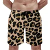 Herenshorts Imitatie Cheetah Skin Board Dierenluipaardprint Design Retro Strand Heren Grafisch Sport Surf Sneldrogende Trunks