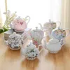 Juego de Tetera de cerámica Bone China, tetera de gran capacidad de porcelana encantadora para regalo de boda 242j