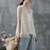 Gilet da donna Gilet Donna Estate Solid Vintage Ulzzang Scava fuori Classico Gilet corto in maglia Retro Punto aperto Stile coreano Artistico Trendy 230904