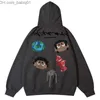 Herrtröjor tröjor y2k hoodie mäns hip hop cartoon anime tryck tröja tröja 2023 ny promo harjujuku mode casual lossa toppar streetwear t230905