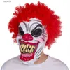 Party Maskers Heren Enge Clown Maskers Evil Joker Horror Latex Masker Halloween Themafeest Latex Rekwisieten Kleding Hoofddeksels T230905