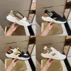 Mode Heren Schoen Eather Designer Casual Gradiënt Technische Stof Sneakers Bruin Zwart Wit Groen Gum Grijs Oranje Schoenen