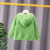 Donsjas 2-10 jaar Meisjes Jongens Gebreid Vest Capuchon Truien Baby Rits Katoenen Outfits Peuter Basiskleding Kinderjassen 5 8 R230905