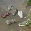 Résine créative flottant crocodile hippopotame effrayant statue extérieure jardin étang décoration pour la maison jardin Halloween décor ornement T2001250a