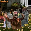 Decoración de fiesta Halloween Muñeca aterradora Decoración de terror para insertar un gran columpio Fantasma Nuevo Control de voz Decoración Jardín de casa al aire libre Accesorios de miedo x0905 x0907